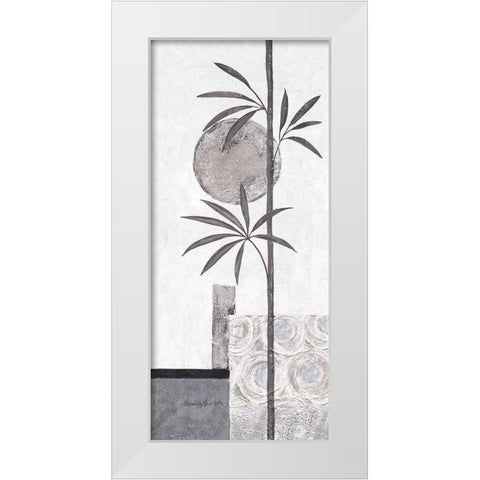 Silver Bamboo II White Modern Wood Framed Art Print by Ancilotti, Claudia