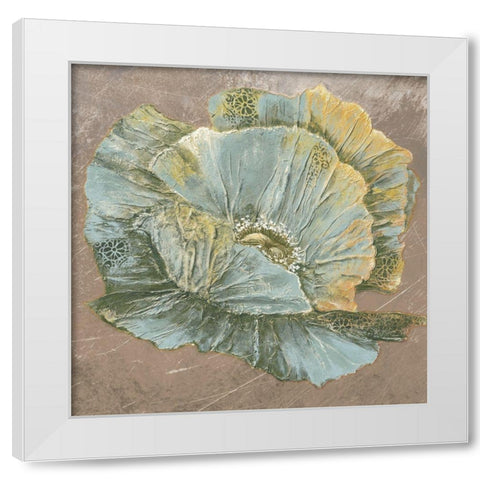 Blue Flower II White Modern Wood Framed Art Print by Withaar, Rian