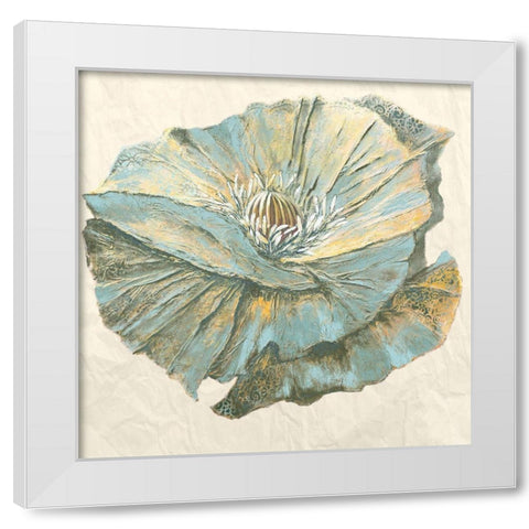 Sapphire Bloom I White Modern Wood Framed Art Print by Withaar, Rian