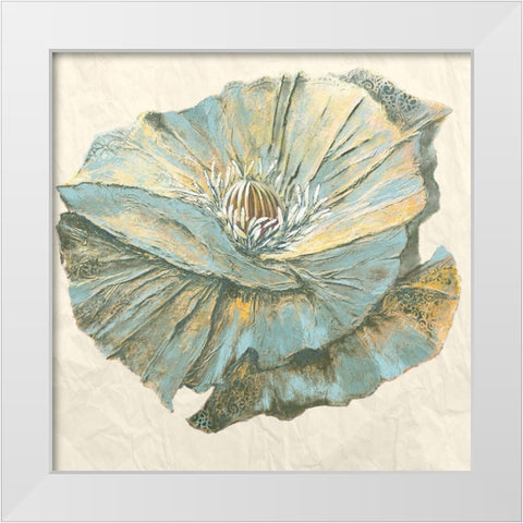Sapphire Bloom I White Modern Wood Framed Art Print by Withaar, Rian
