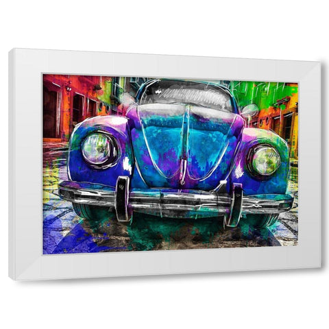 Beatle White Modern Wood Framed Art Print by Henk van Gog
