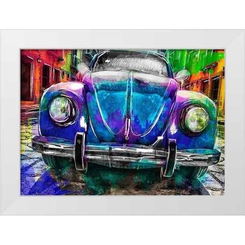 Beatle White Modern Wood Framed Art Print by Henk van Gog