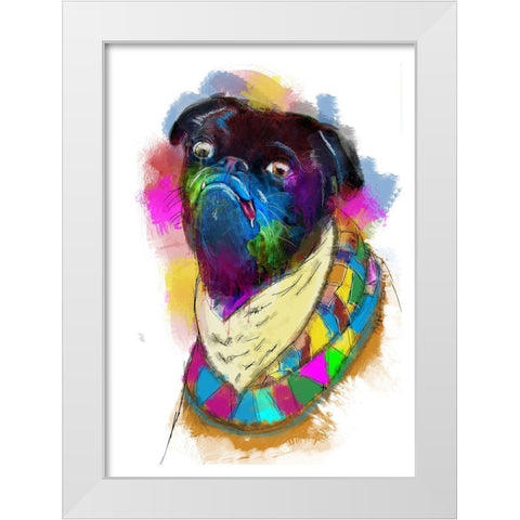 Dog White Modern Wood Framed Art Print by Henk van Gog