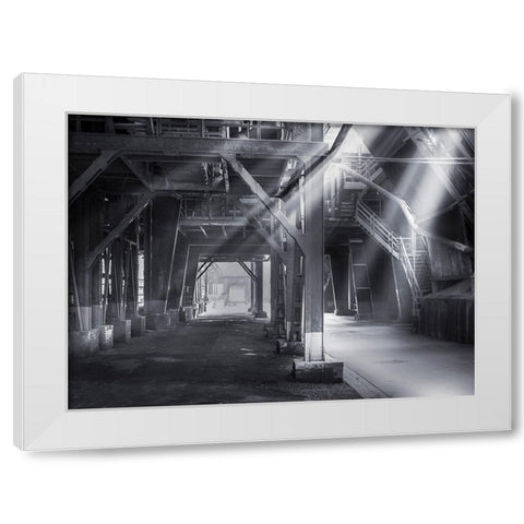 Factory 2 White Modern Wood Framed Art Print by Henk van Gog