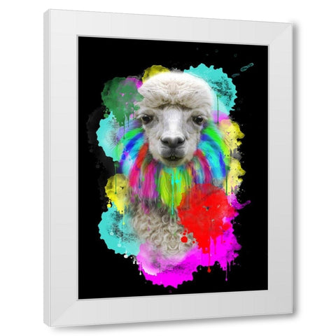 Lama White Modern Wood Framed Art Print by Henk van Gog