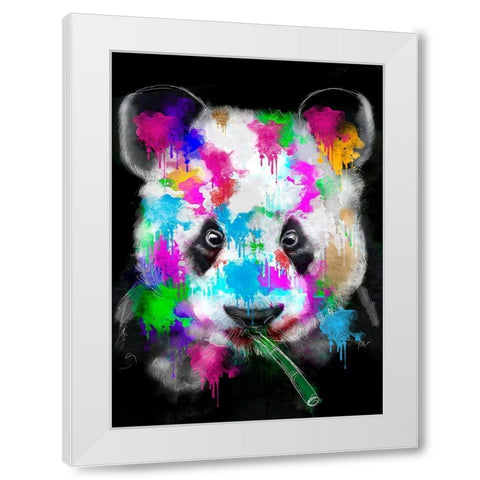 Panda White Modern Wood Framed Art Print by Henk van Gog