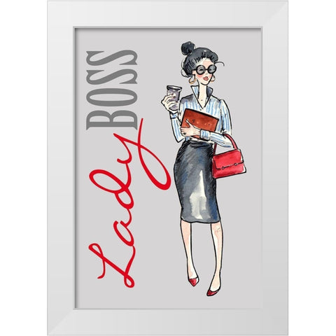 Lady Boss White Modern Wood Framed Art Print by Holzner, Renate