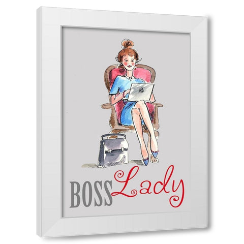 Boss Lady White Modern Wood Framed Art Print by Holzner, Renate