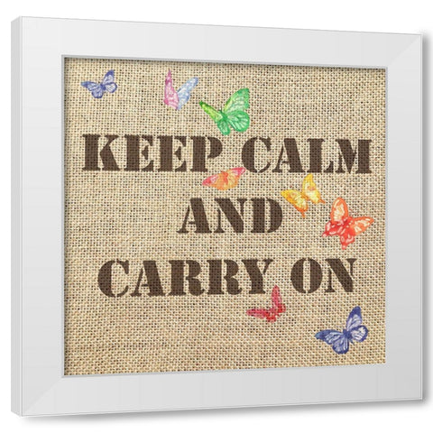 Keep Calm and Carry on 6 White Modern Wood Framed Art Print by Holzner, Renate