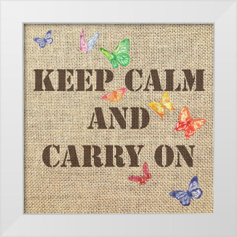 Keep Calm and Carry on 6 White Modern Wood Framed Art Print by Holzner, Renate
