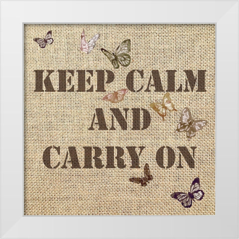 Keep Calm and Carry on 7 White Modern Wood Framed Art Print by Holzner, Renate