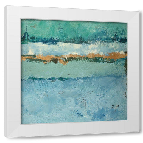 Bluegreen Harmony 2 White Modern Wood Framed Art Print by Holzner, Renate