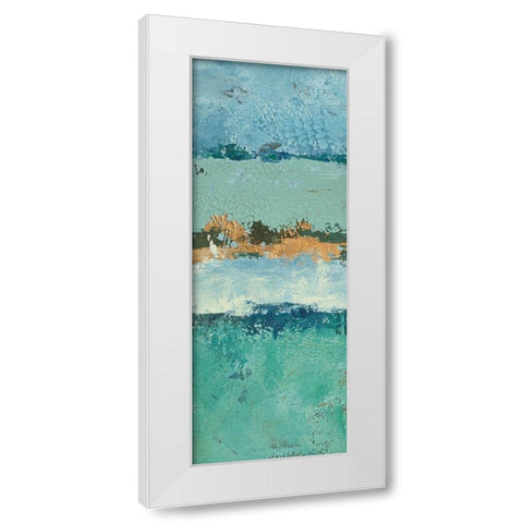 Bluegreen Harmony 3 White Modern Wood Framed Art Print by Holzner, Renate