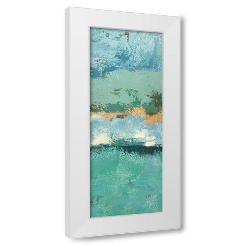 Bluegreen Harmony 4 White Modern Wood Framed Art Print by Holzner, Renate