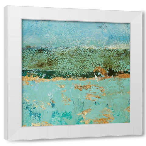 Golden Horizon 1 White Modern Wood Framed Art Print by Holzner, Renate