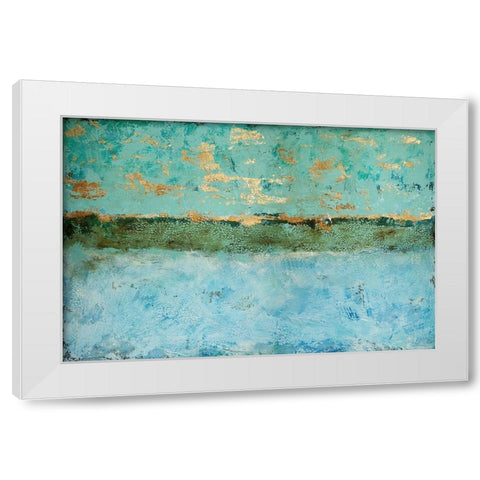 Golden Horizon White Modern Wood Framed Art Print by Holzner, Renate