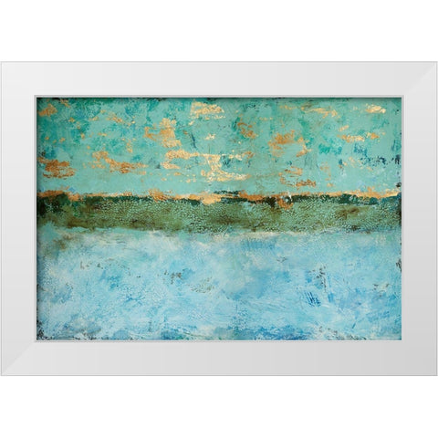 Golden Horizon White Modern Wood Framed Art Print by Holzner, Renate