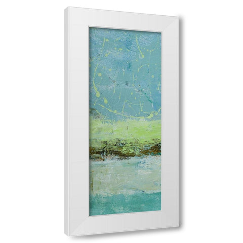 Green Horizon 1 White Modern Wood Framed Art Print by Holzner, Renate