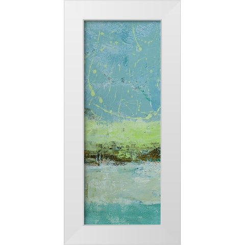 Green Horizon 1 White Modern Wood Framed Art Print by Holzner, Renate