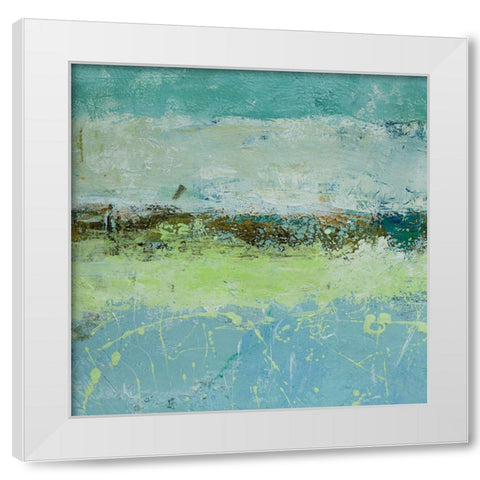 Green Horizon 3 White Modern Wood Framed Art Print by Holzner, Renate