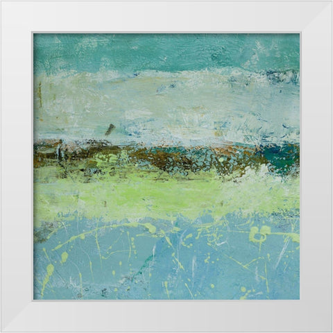 Green Horizon 3 White Modern Wood Framed Art Print by Holzner, Renate