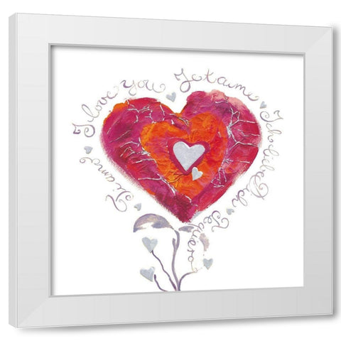 Heart of Love White Modern Wood Framed Art Print by Holzner, Renate