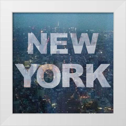 New York Collage 2 White Modern Wood Framed Art Print by Holzner, Renate