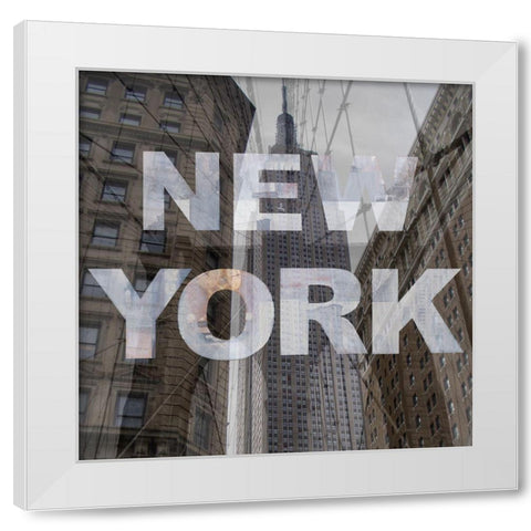 New York Collage 3 White Modern Wood Framed Art Print by Holzner, Renate