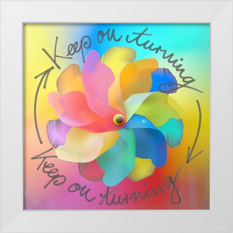 Keep on turning White Modern Wood Framed Art Print by Holzner, Renate