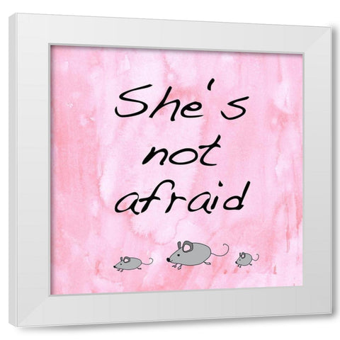 She is not afraid White Modern Wood Framed Art Print by Holzner, Renate