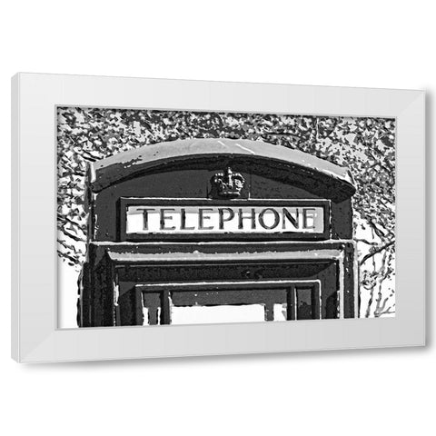 TELEPHONE BOOTH White Modern Wood Framed Art Print by Fossey, George