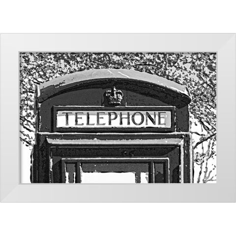 TELEPHONE BOOTH White Modern Wood Framed Art Print by Fossey, George