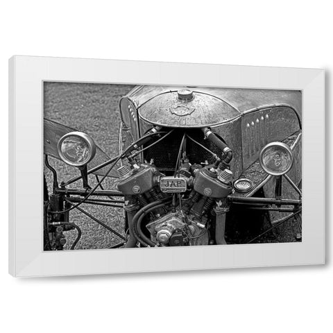 ENGINE IN BLACK AND WHITE I White Modern Wood Framed Art Print by Fossey, George