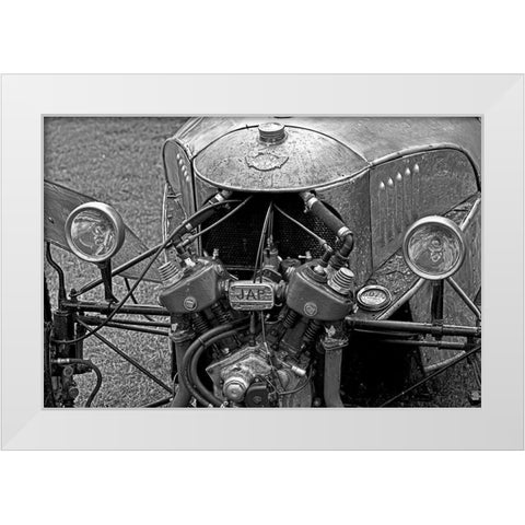 ENGINE IN BLACK AND WHITE I White Modern Wood Framed Art Print by Fossey, George