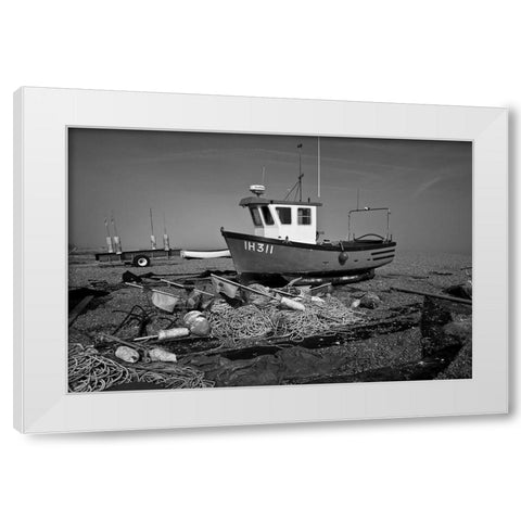 BOAT IN BLACK AND WHITE II White Modern Wood Framed Art Print by Fossey, George
