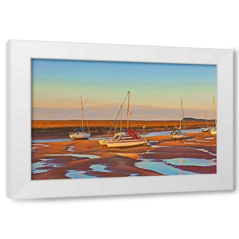 SUNSET BOAT I White Modern Wood Framed Art Print by Fossey, George