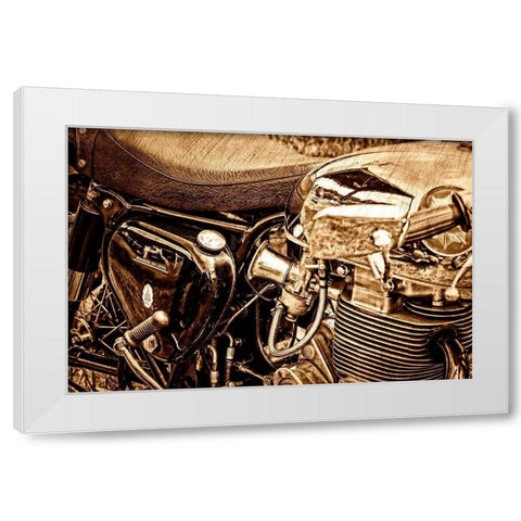 OLD BIKE White Modern Wood Framed Art Print by Fossey, George