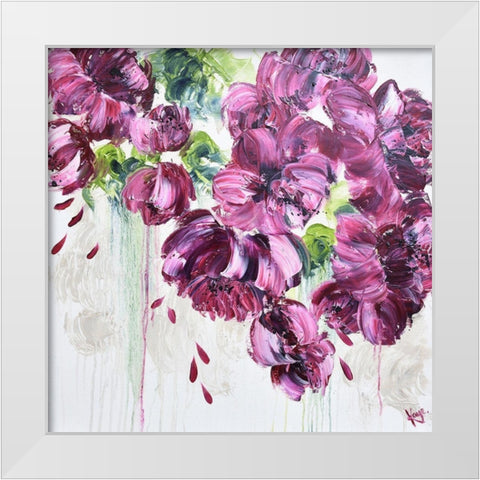 LUSH FLOWERS II White Modern Wood Framed Art Print by Lake, Kaye