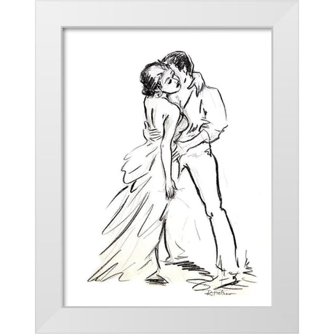 Romeo And Juliette White Modern Wood Framed Art Print by Holzner, Renate