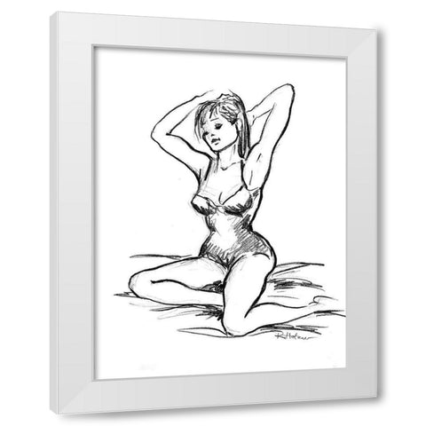 Lilly White Modern Wood Framed Art Print by Holzner, Renate