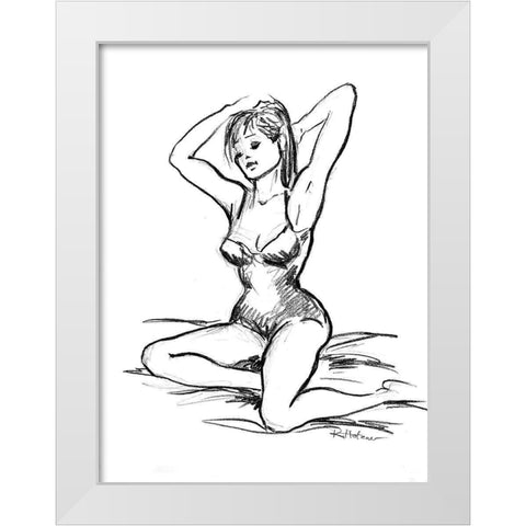 Lilly White Modern Wood Framed Art Print by Holzner, Renate