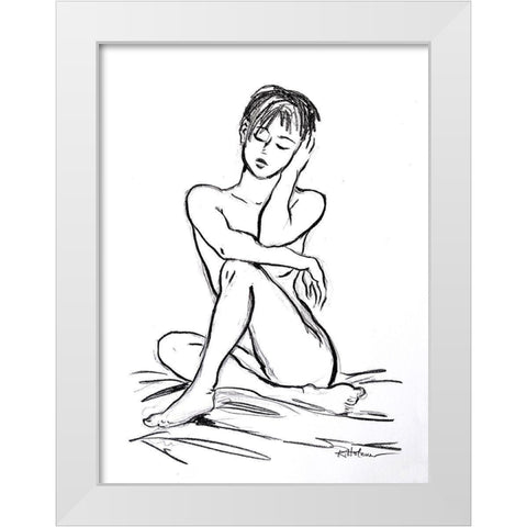 Sunny White Modern Wood Framed Art Print by Holzner, Renate