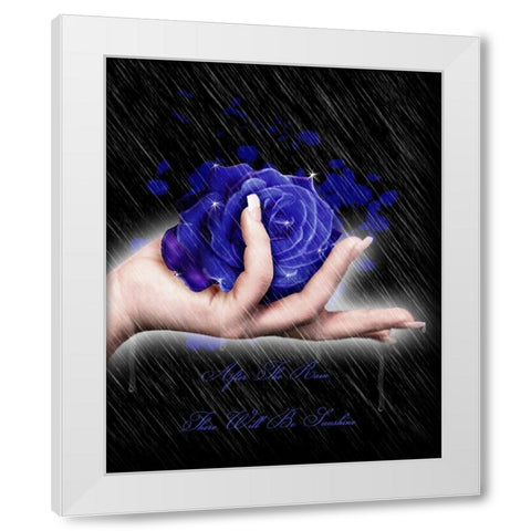 After the rain there will be sunshine White Modern Wood Framed Art Print by Babette