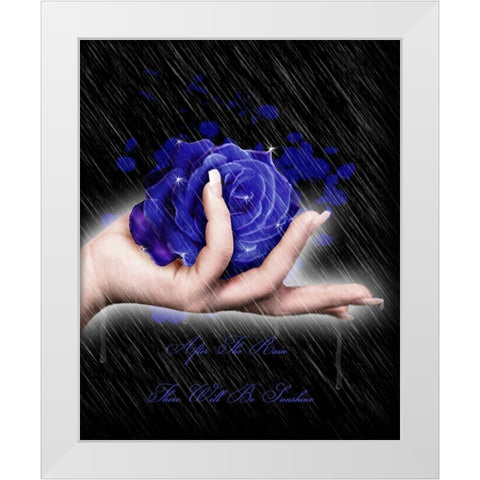 After the rain there will be sunshine White Modern Wood Framed Art Print by Babette