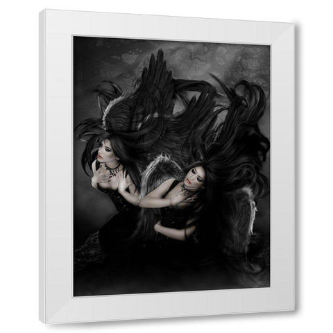 Embrace Your Darkness White Modern Wood Framed Art Print by Babette