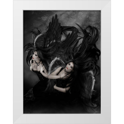 Embrace Your Darkness White Modern Wood Framed Art Print by Babette