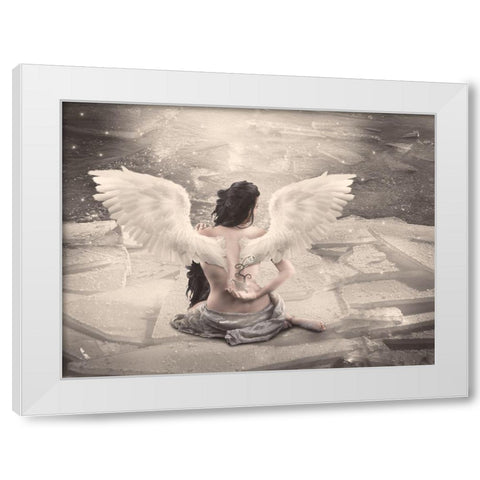 Angel Babette White Modern Wood Framed Art Print by Babette
