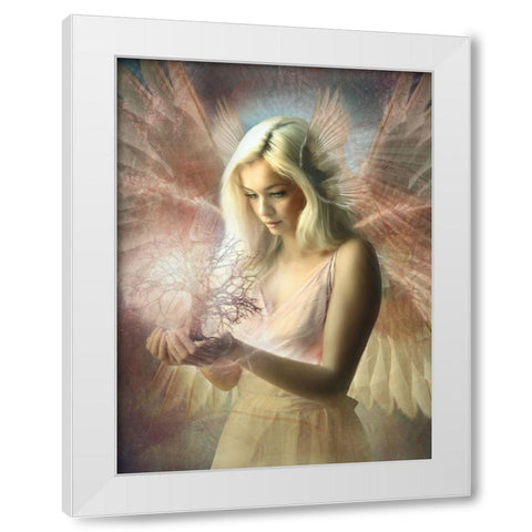 Angel JehoÃ«l White Modern Wood Framed Art Print by Babette