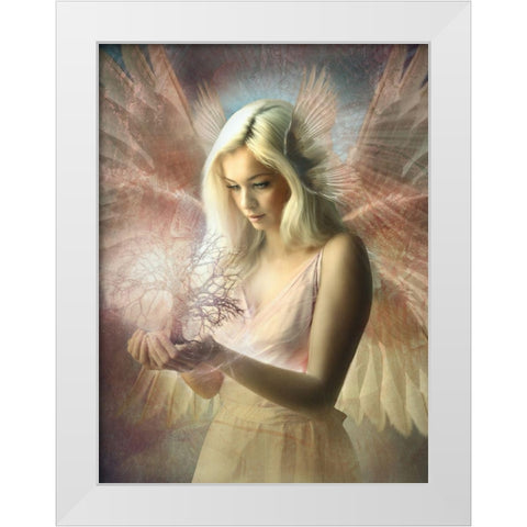 Angel JehoÃ«l White Modern Wood Framed Art Print by Babette
