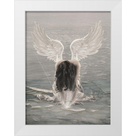 Cold Heart White Modern Wood Framed Art Print by Babette